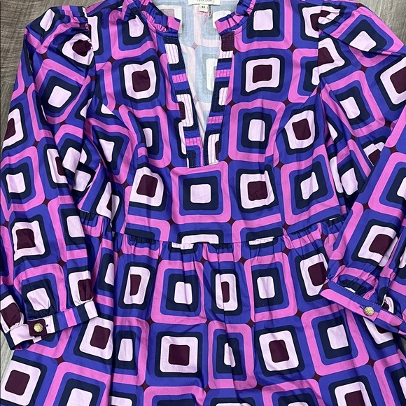 Tyler Boe Purple and Pink Geometric Dress - Picture 3 of 4